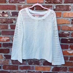Flying Tomato Cream Open-Knit Sweater